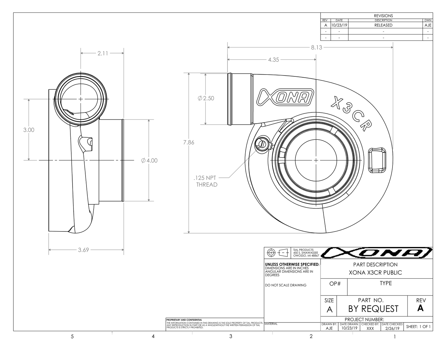 XRE7173SR Ball Bearing Turbocharger