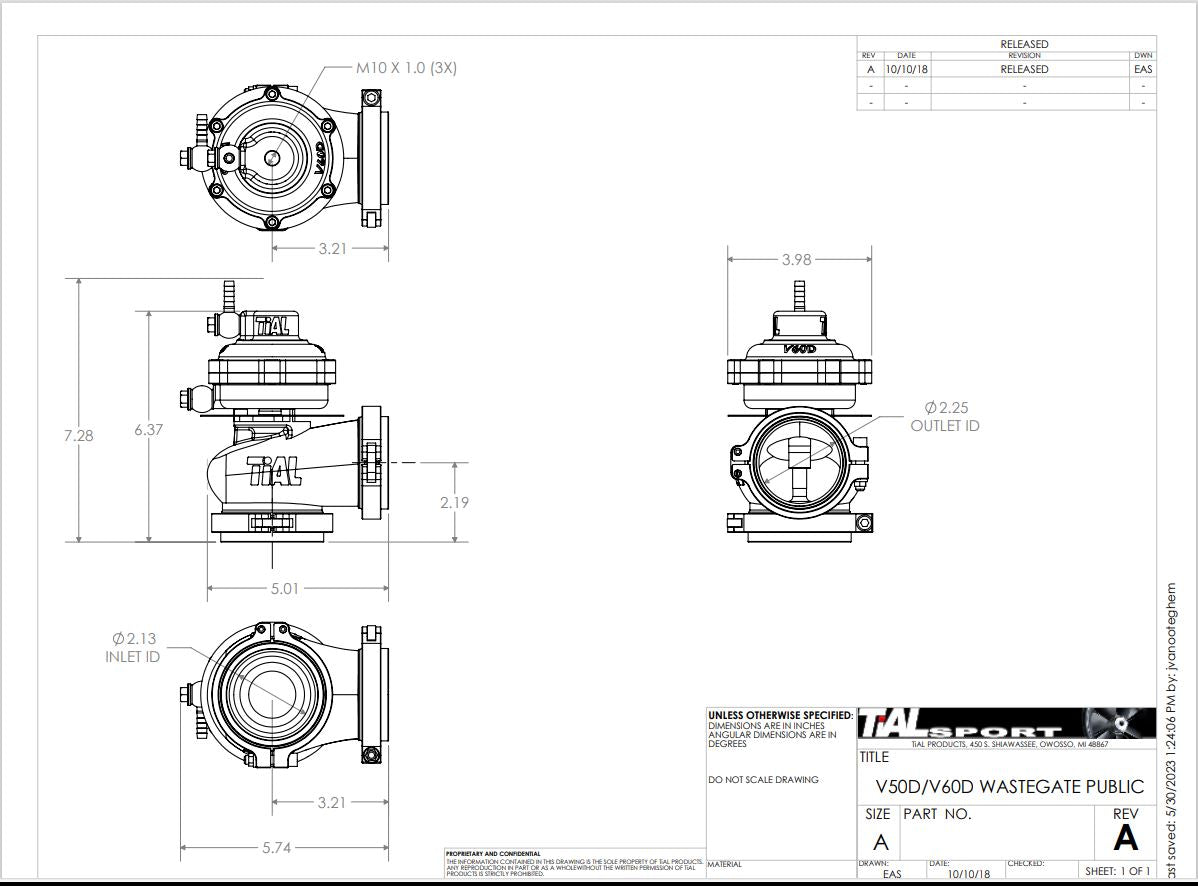 TiALSport Compressed-gas Wastegates -V50D & V60D - SEE OPTIONS